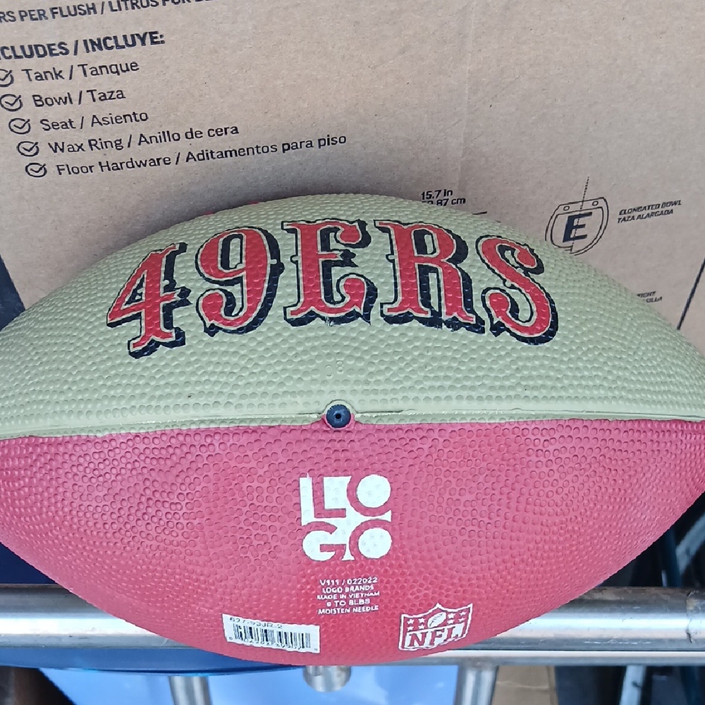 S.F. 49ERS FOOTBALL REAL LEATHER TAKES AIR